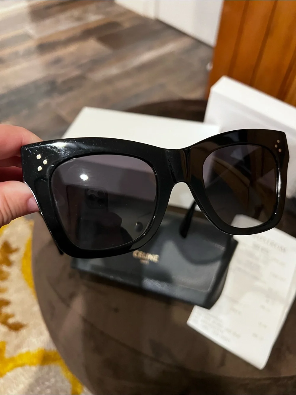 Celine Black Oversized Square Cat-Eye Sunglasses 50MM